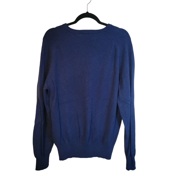 Daniel Cremieux Signature 100% Cashmere Sweater in Royal Blue, Size Medium - Picture 3 of 6